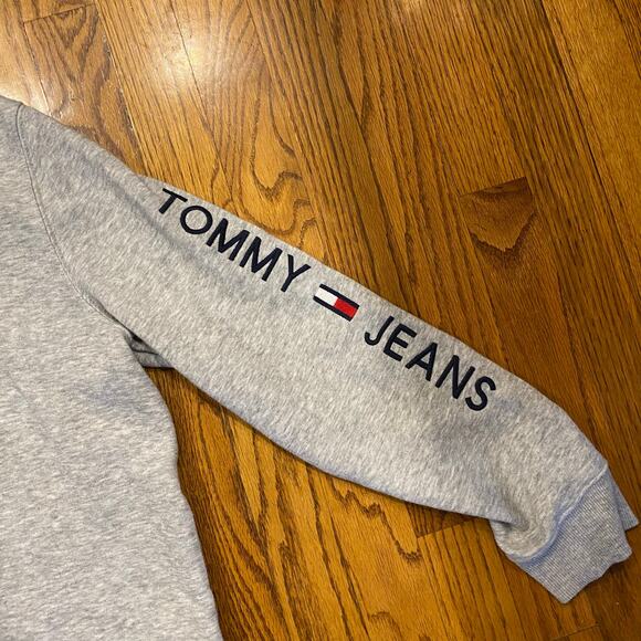 Tommy Hilfiger Tommy Jeans Cropped Hooded Sweatshirt Gray Small - Picture 5 of 5